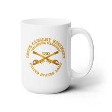 Load image into Gallery viewer, White Mug 15oz - Army - 180th Cavalry Regiment Branch - Oklahoma Warriors - US Army
