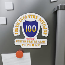 Load image into Gallery viewer, Die-Cut Magnets - Army - SSI - 100th Division - Century - US Army Veteran X 300
