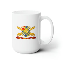 Load image into Gallery viewer, White Ceramic Mug 15oz - Army - 18th Field Artillery w Br - Ribbon
