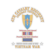 Load image into Gallery viewer, Kiss - Cut Stickers - Army - 4th Cavalry Regiment - Vietnam War w PUC and VUA X 300
