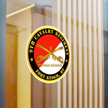 Load image into Gallery viewer, Kiss-Cut Vinyl Decals - Army - 9th Cavalry Regiment - Fort Keogh,  MT - Buffalo Soldiers w Cav Branch
