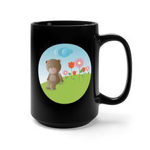 Load image into Gallery viewer, Black Mug 15oz - Baby Bear Field w Balloons wo Wood Frame
