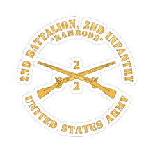 Load image into Gallery viewer, Kiss - Cut Stickers - Army - 2nd Battalion, 2nd Infantry Regiment Branch - Ramrods - US Army X 300
