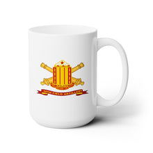 Load image into Gallery viewer, White Ceramic Mug 15oz - Army - 38th Field Artillery w Br - Ribbon
