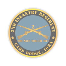 Load image into Gallery viewer, Kiss - Cut Stickers - Army - 2nd  Infantry Regiment Branch - Do Not Touch Me -  Camp Dodge, Iowa  X 300
