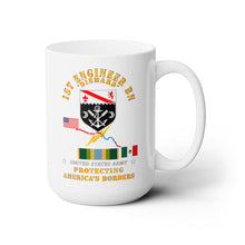 Load image into Gallery viewer, White Ceramic Mug 15oz - Army - Faithful Patriot - 1st Engineer Bn - Protecting Boder w AFSM SVC
