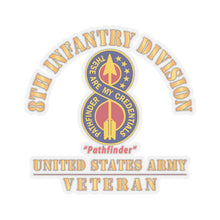 Load image into Gallery viewer, Kiss - Cut Stickers - Army - DUI - 8th Infantry Division - Pathfinder - US Army Veteran X 300
