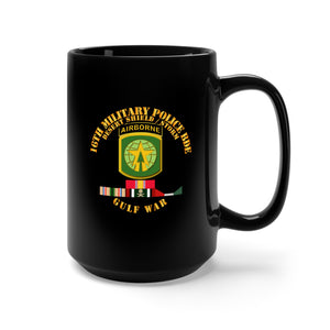 Black Mug 15oz - 16th Military Police Bde - Desert Storm - Shield w Svc