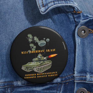 Custom Pin Buttons - M551 Sheridan - Firing - ARV-AAV w Paratroopers