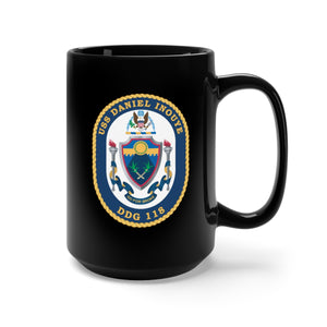 Black Mug 15oz - Navy - USS Daniel Inouye (DDG-118) wo Txt X 300