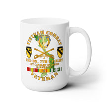 Load image into Gallery viewer, White Ceramic Mug 15oz - Army - Vietnam Combat Cavalry Vet w 2nd Bn 7th Cav DUI - 1st Cav Div X 300
