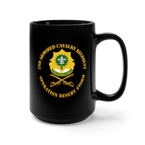 Black Mug 15oz - 2nd Armored Cavalry Regiment DUI - Operation Desert Storm