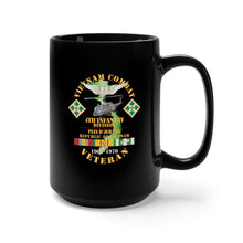 Load image into Gallery viewer, Black Mug 15oz - Army - Vietnam Combat Veteran w Aviator Badge - Plei D’jerang, RVN- 4th ID SSI X 300
