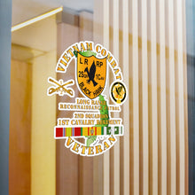 Load image into Gallery viewer, Kiss-Cut Vinyl Decals - Army - Vietnam Combat Veteran - 2nd Squadron, 1st Cav Regt  LRRP - Black Hawk w VN SVC
