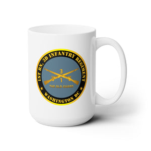 White Ceramic Mug 15oz - Army - 1st Bn 3d Infantry Regiment - Washington DC - The Old Guard w Inf Branch