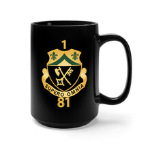 Load image into Gallery viewer, Black Mug 15oz - 1st Battalion, 81st Armor - DUI w Regiment Number X 300
