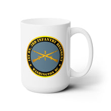 Load image into Gallery viewer, White Ceramic Mug 15oz - Army - 1st Bn 3rd Infantry Regiment - Washington DC w Inf Branch
