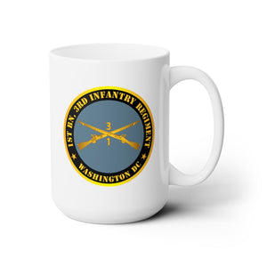 White Ceramic Mug 15oz - Army - 1st Bn 3rd Infantry Regiment - Washington DC w Inf Branch