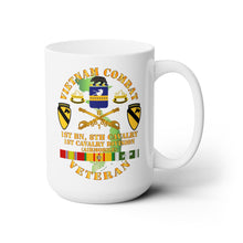 Load image into Gallery viewer, White Ceramic Mug 15oz - Army - Vietnam Combat Cavalry Veteran w 1st Bn - 8th Cav COA - 1st Cav Div X 300
