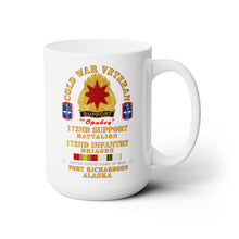 Load image into Gallery viewer, White Mug 15oz - Army - Cold War Vet - 17th Support Bn, 172nd In Bde - Ft Richardson AK w COLD SVC
