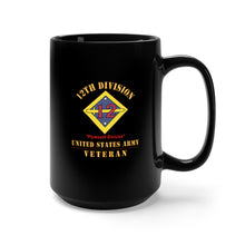 Load image into Gallery viewer, Black Mug 15oz - Army - SSI - 12th Division - Plymouth Division - US Army Veteran X 300
