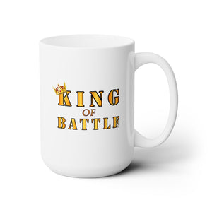 White Ceramic Mug 15oz - Army - Artillery - King of Battle w Crown - Center X 300