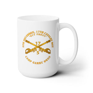 White Mug 15oz -Army - 5th Sqn 17th Cavalry Regiment - Camp Garry Owen - Korea