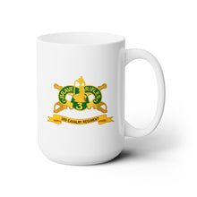 Load image into Gallery viewer, White Ceramic Mug 15oz - Army - 3rd Cavalry Regiment w Br - Ribbon
