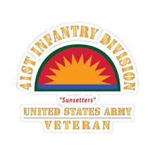 Load image into Gallery viewer, Kiss-Cut Stickers - Army - SSI - 41st Infantry Division - Sunsetters - US Army Veteran X 300
