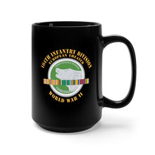 Load image into Gallery viewer, Black Mug 15oz - 104th Infantry Division - Europe - Ribbons Centered - w Txt w PAC  WWII X 300
