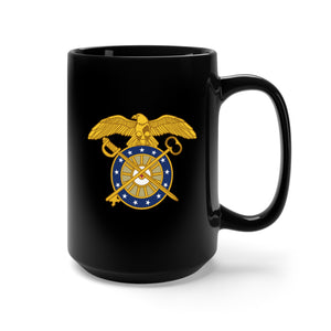 Black Mug 15oz - Army - Quartermaster Corps Branch wo txt