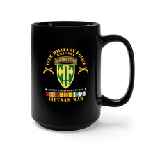 Load image into Gallery viewer, Black Mug 15oz - Army - 18th MP Brigade - Sentry Dogs Tab - Vietnam w VN SVC
