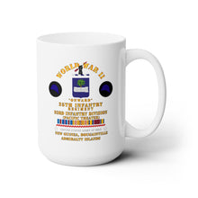 Load image into Gallery viewer, White Ceramic Mug 15oz - Army - World War II - 25th Infantry, 93rd Infantry Div w Onward - DUI w PACSVC
