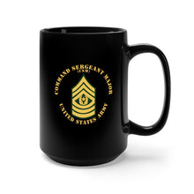 Load image into Gallery viewer, Black Mug 15oz - Army - Command Sergeant Major - CSM - Flat
