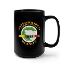 Load image into Gallery viewer, Black Mug 15oz - 104th Infantry Division - Europe - WWII - European Theater Ribbon X 300
