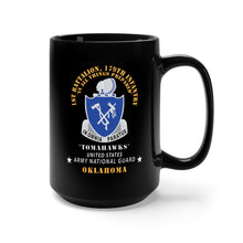 Load image into Gallery viewer, Black Mug 15oz - 1st Bn, 179th Infantry - Tomahawks - Army National Guard, OK X 300
