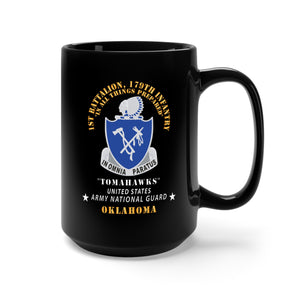 Black Mug 15oz - 1st Bn, 179th Infantry - Tomahawks - Army National Guard, OK X 300