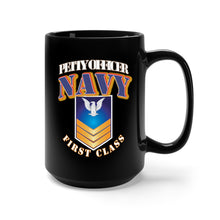 Load image into Gallery viewer, Black Mug 15oz - NAVY - Rank - E6 - PO1 -Gold X 300
