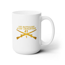 Load image into Gallery viewer, White Mug 15oz - Army - 1st Bn 41st  Infantry X 300 - Hat
