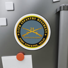 Load image into Gallery viewer, Die-Cut Magnets - 24th Infantry Regiment - Jefferson Barracks, MO - Buffalo Soldiers w Inf Branch
