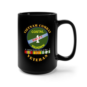 Black Mug 15oz - Vietnam Cbt Vet - Coastal Squadron 1 - Swift w SVC