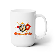 Load image into Gallery viewer, White Ceramic Mug 15oz - Army - 112th Signal Battalion w Signal Branch - Br - Ribbon X 300
