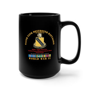 Black Mug 15oz - 645th Tank Battalion - Furious - Rolling Thunder - w DUI WWII  EU SVC