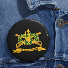 Load image into Gallery viewer, Custom Pin Buttons - 3rd Cavalry Regiment w Br - Ribbon
