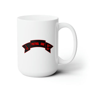 White Ceramic Mug 15oz - Army - C Co 52nd Infantry - Patrol Dog - Scroll wo Txt