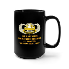 Load image into Gallery viewer, Black Mug 15oz - Army - 1st Bn, 8th Cav (abn) Jumping Mustangs
