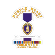 Load image into Gallery viewer, Kiss-Cut Stickers - Purple Heart - WIA w WWII SVC w Purple Heart - Pacific
