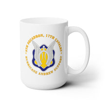 Load image into Gallery viewer, White Mug 15oz -Army - 5th Squadron, 17th Cavalry - Hurricane Andrew Support
