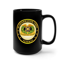 Load image into Gallery viewer, Black Mug 15oz - Army - Quartermaster Corps Veteran
