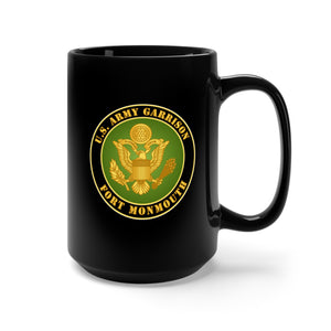 Black Mug 15oz - Army - Fort Monmouth - Garrison